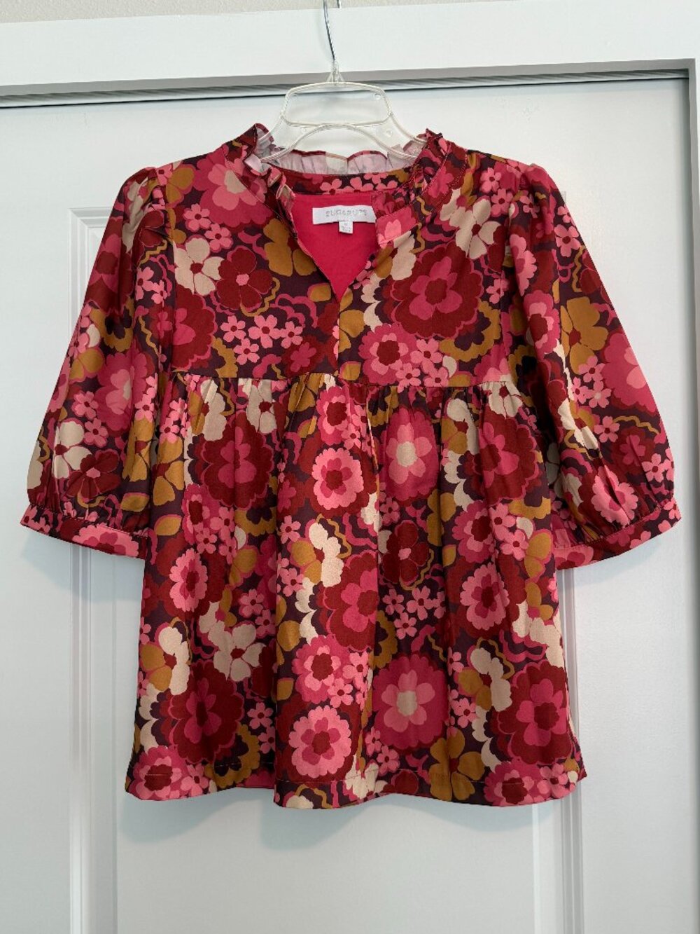 Short Sleeve Floral Blouse Sugarlips Excellent Condition Medium
